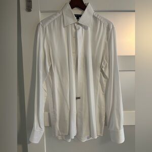 Peter Millar Crown Crafted Dress Shirt – White Flex Finish (Size M)